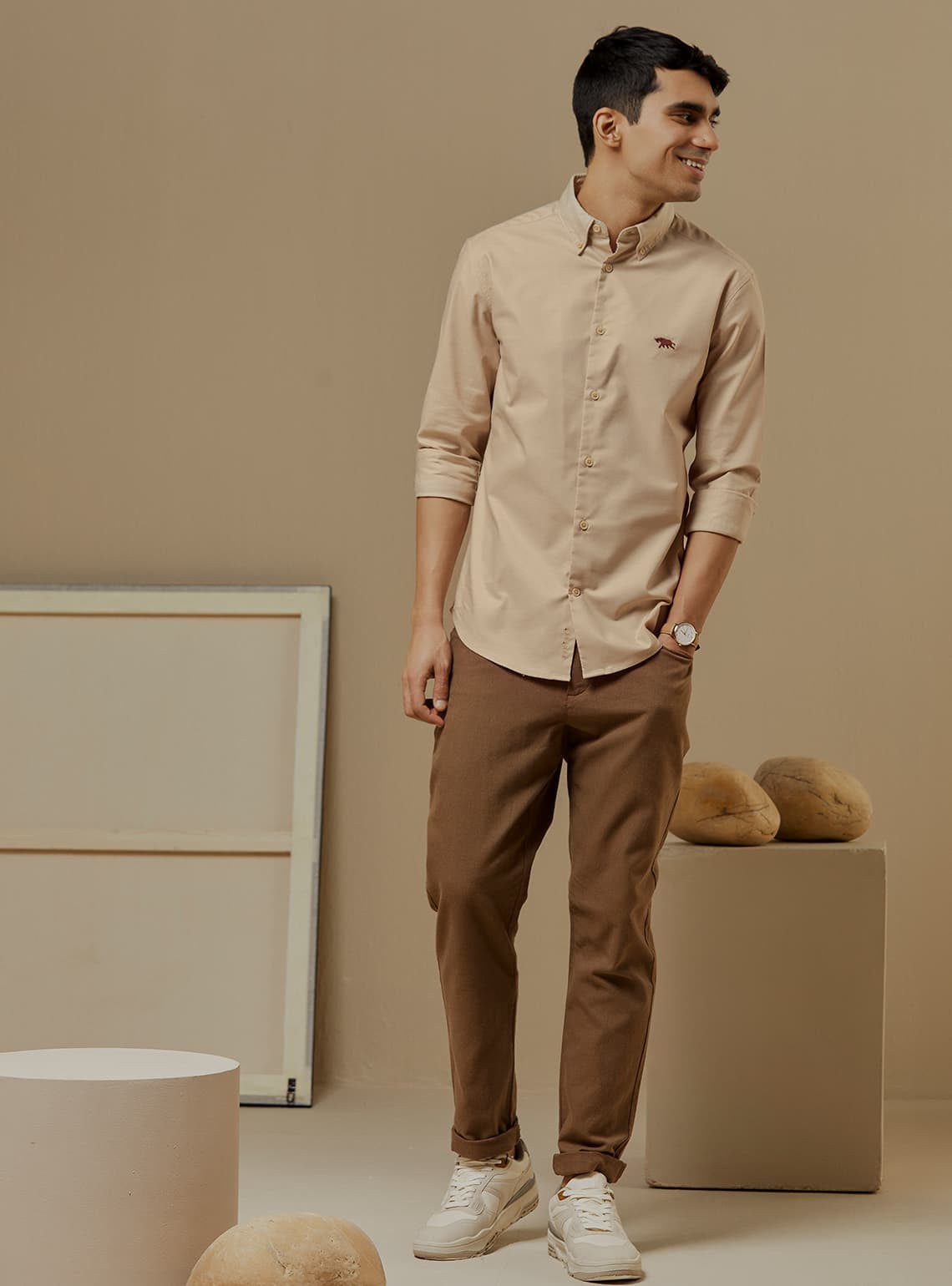 Sand Oxford Shirt