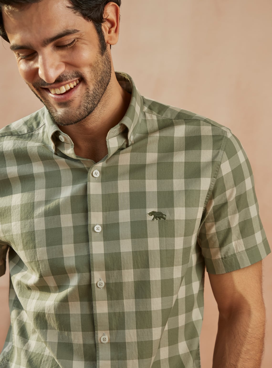 Sage Green Check - Half