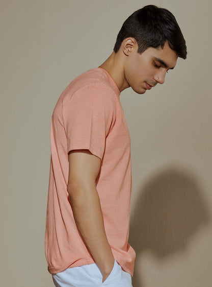 Salmon Pink Melange Crew