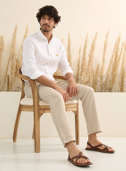 Sand Stripe Linen Pants