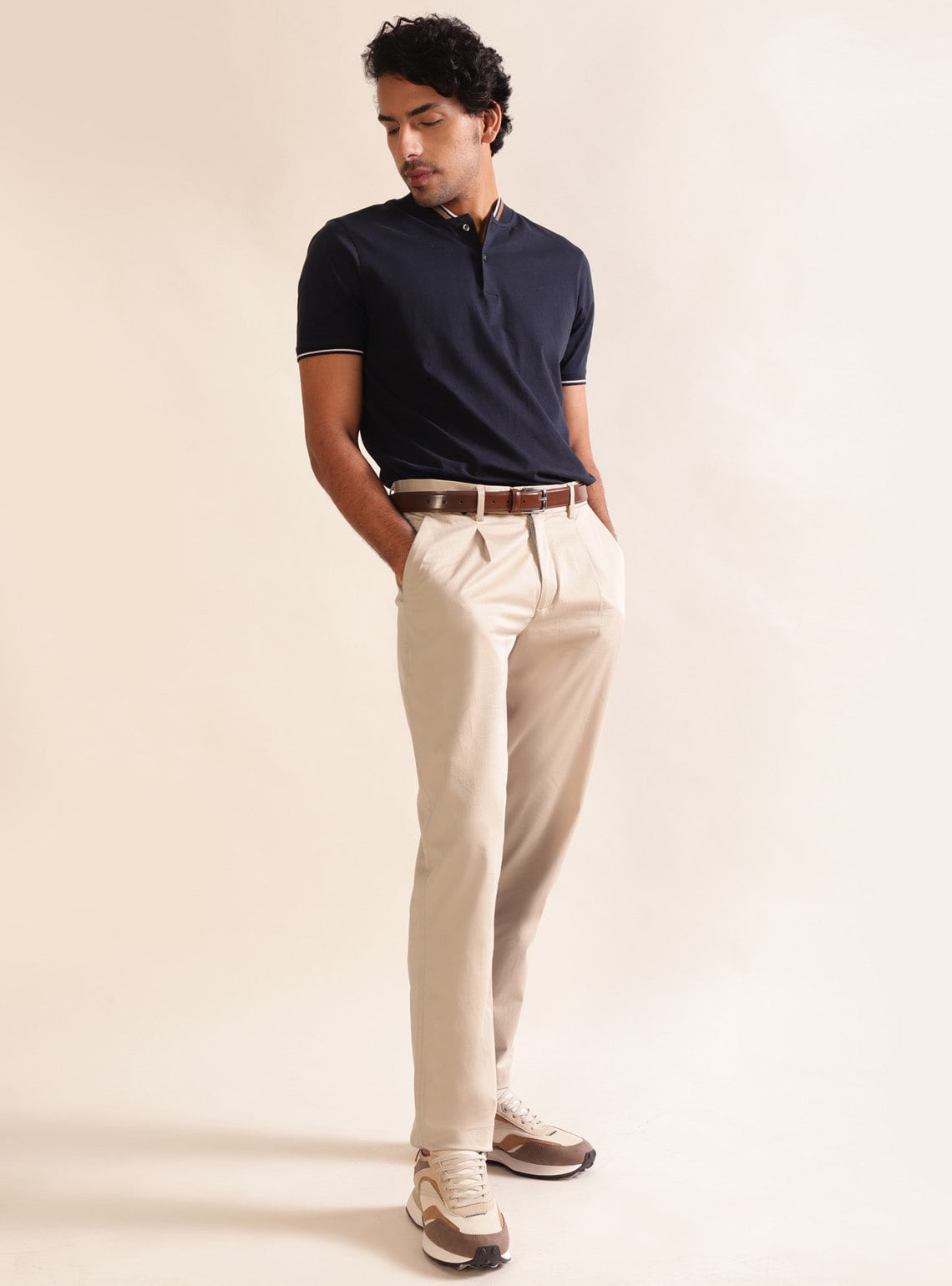 Beige Satin Chino