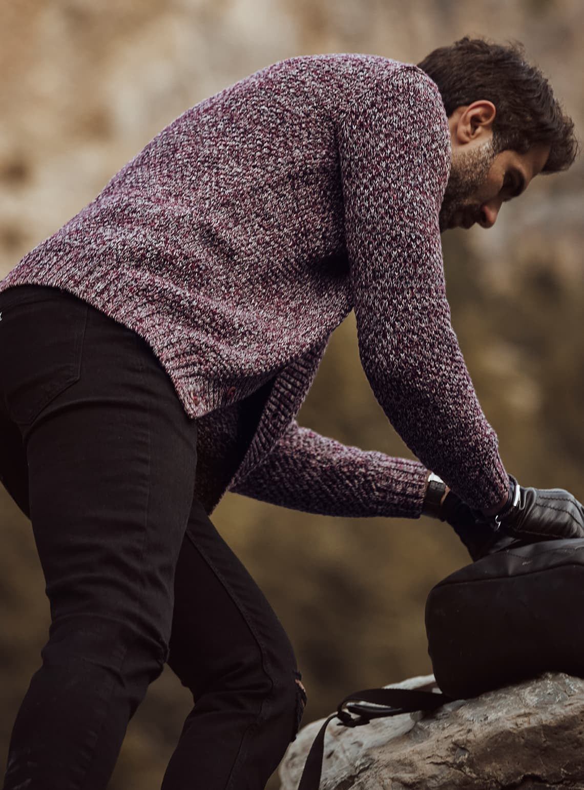 Burgundy Falcon Cardigan