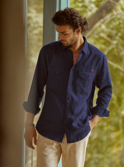 Midnight Blue Safari Linen