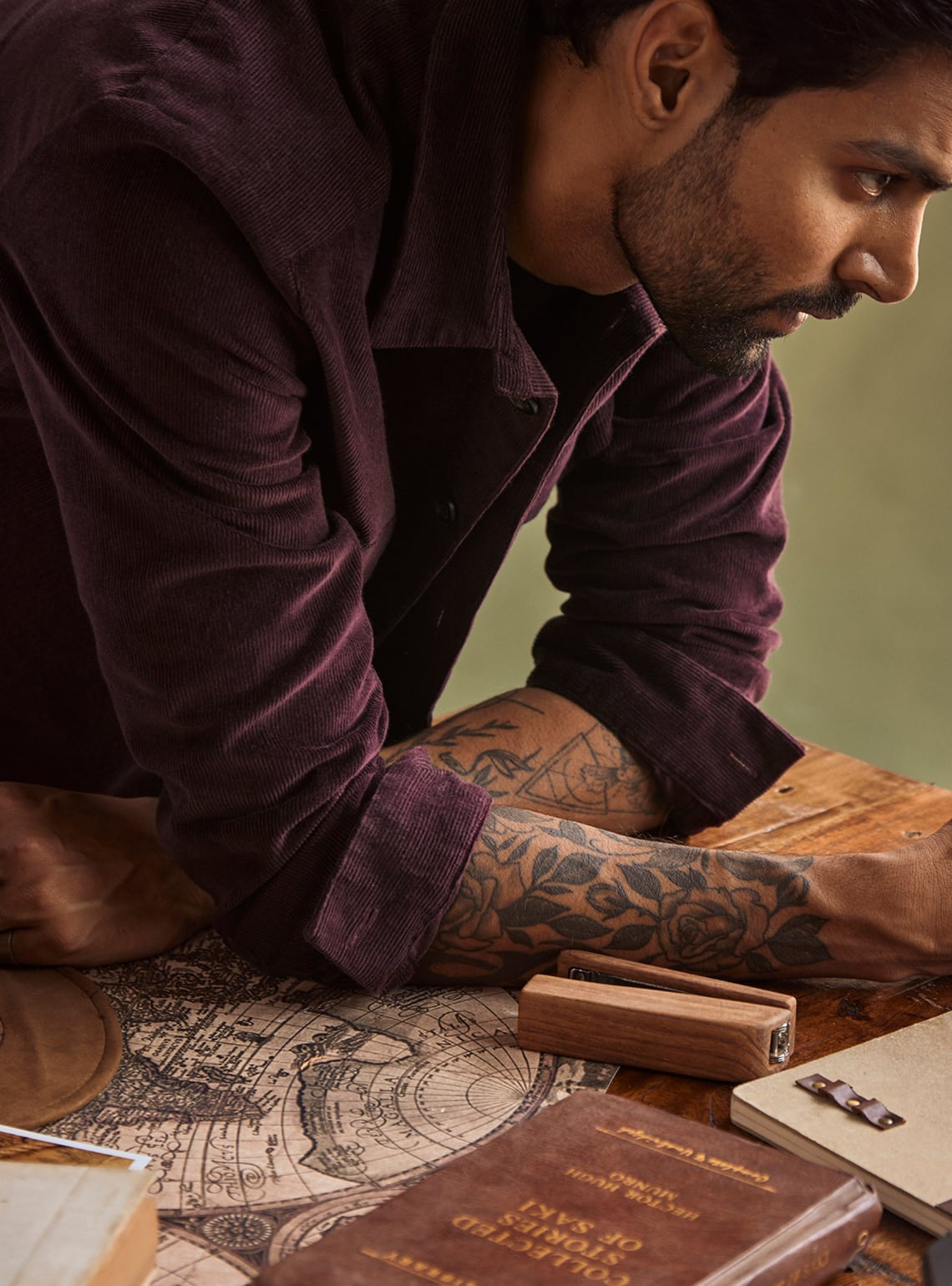 Burgundy Corduroy Overshirt