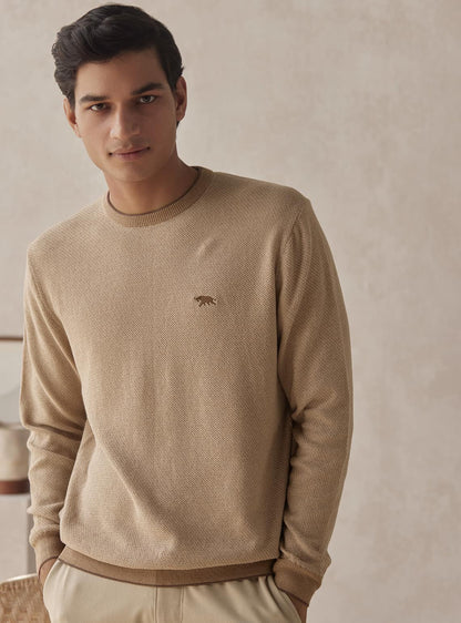 Khaki Melange Pullover