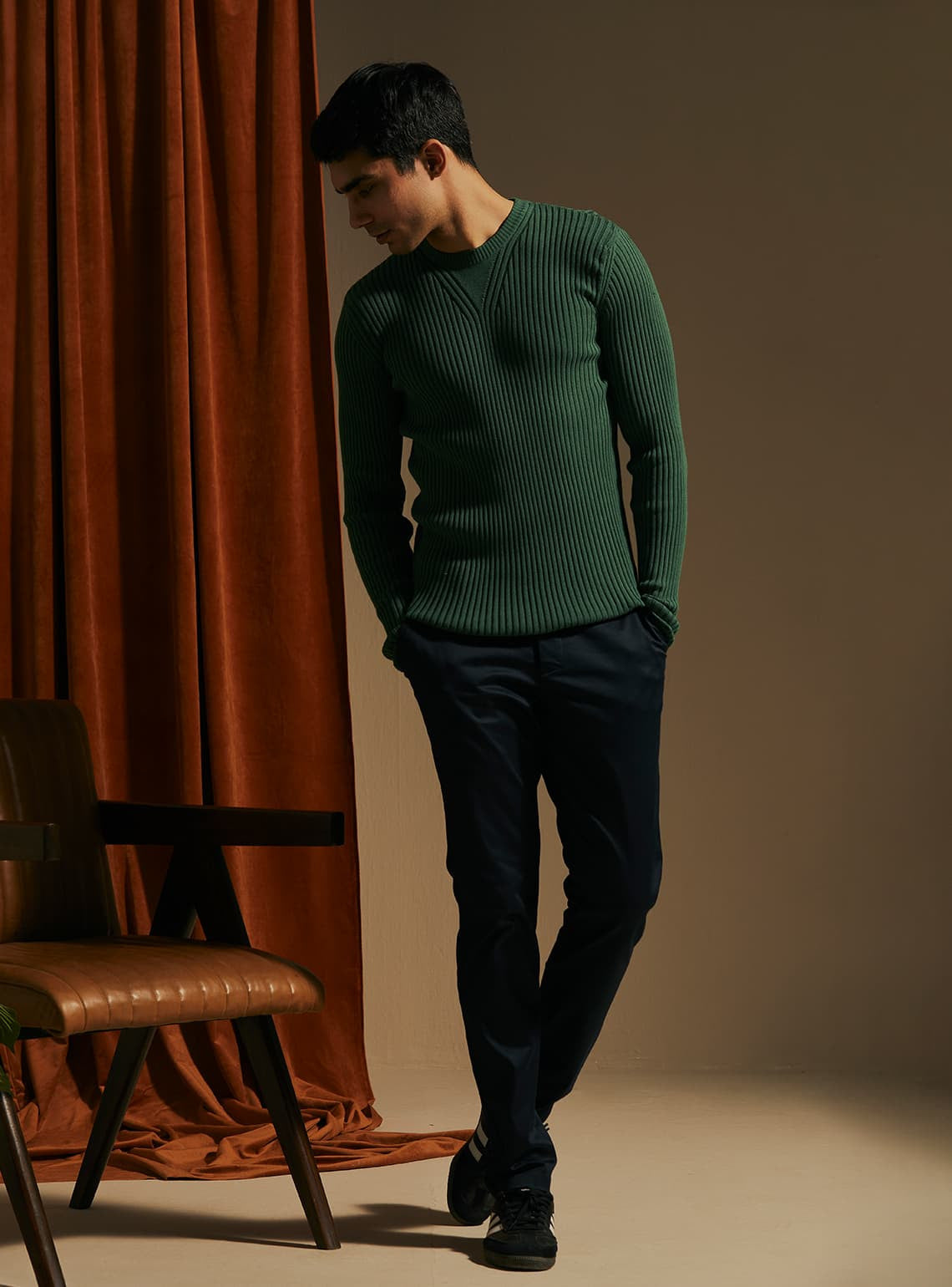 Basil Ribbed Pullover