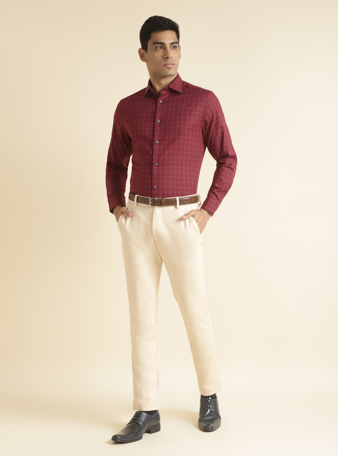 Red Wine Grid Shirt