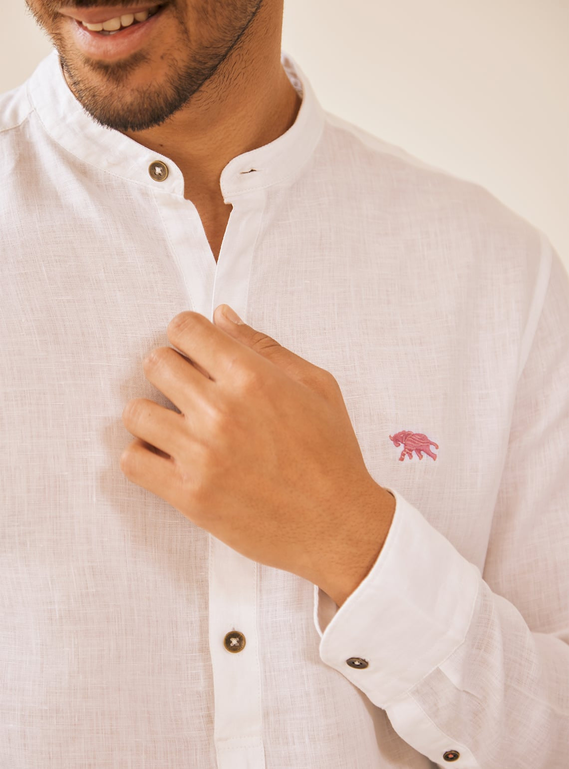 Essential White Popover - Coral Mark