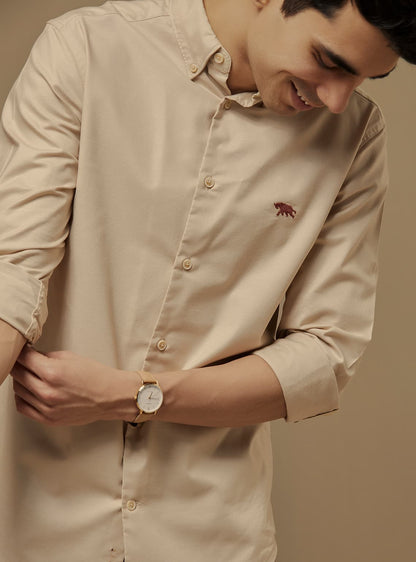 Sand Oxford Shirt