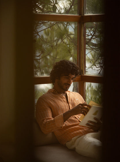 Orange Stripe Linen