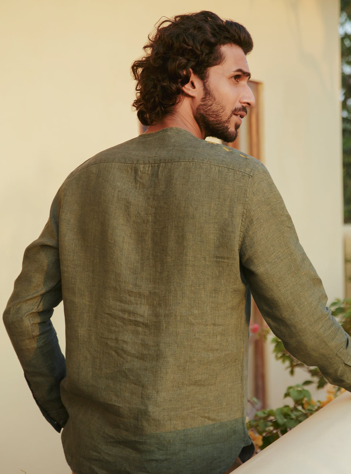 Olive Linen Popover