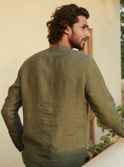 Olive Linen Popover