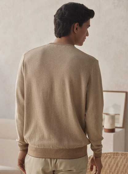 Khaki Melange Pullover