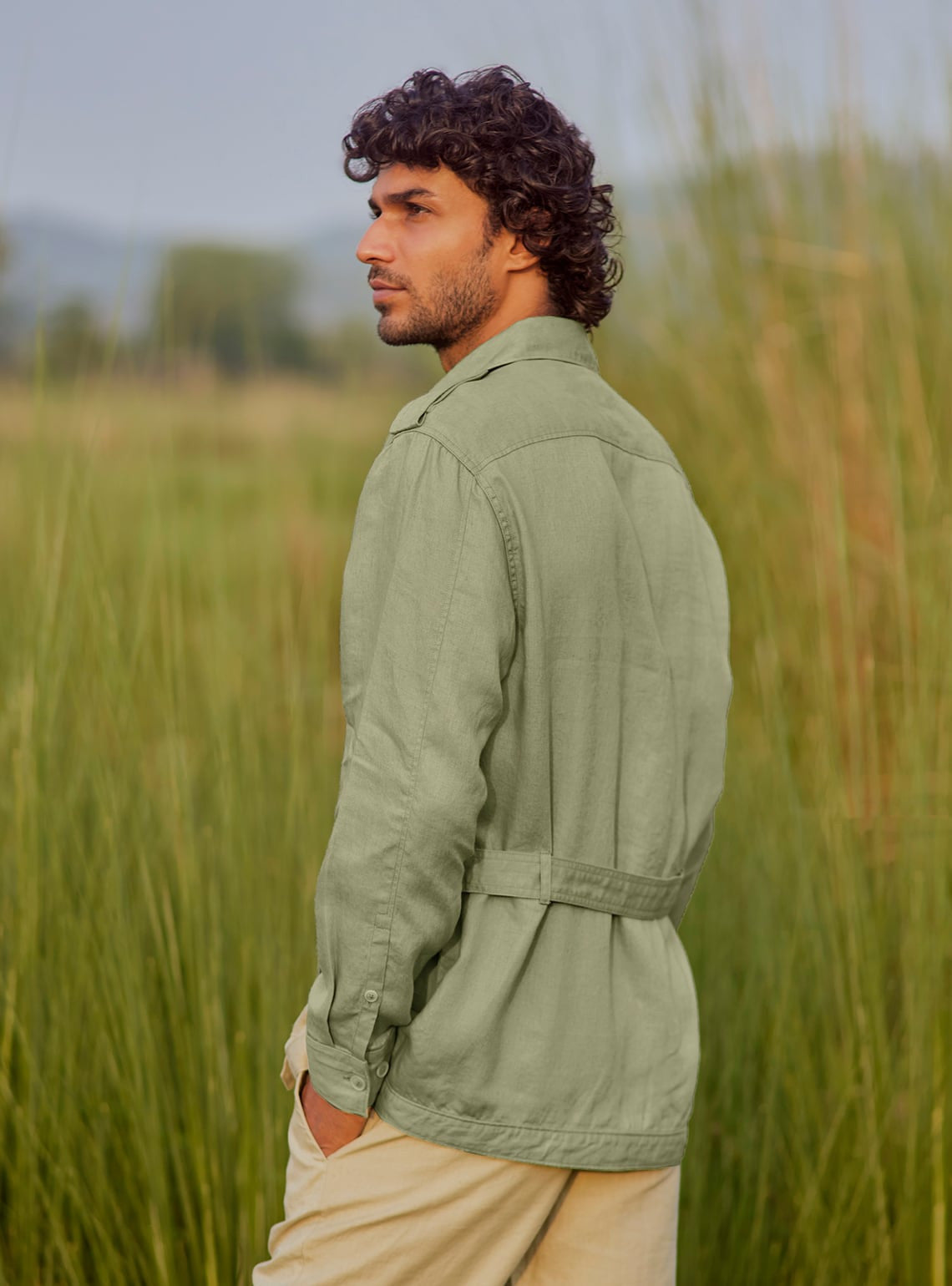 Sage Linen Overshirt