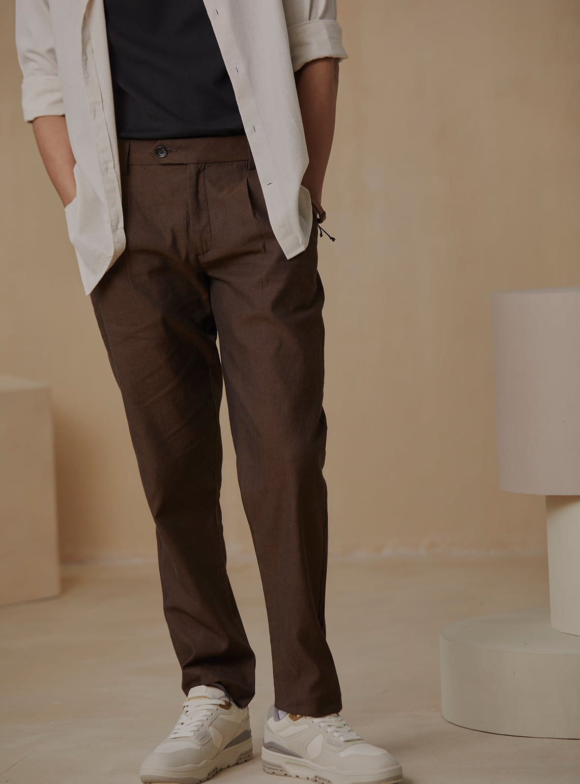 Coffee Linen Pants