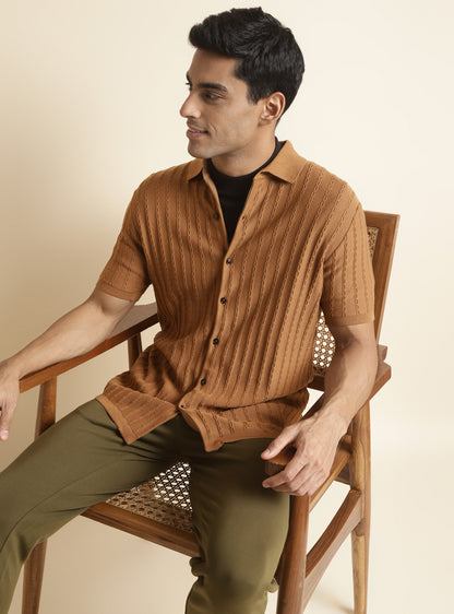 Sun Cable-Knit Shirt