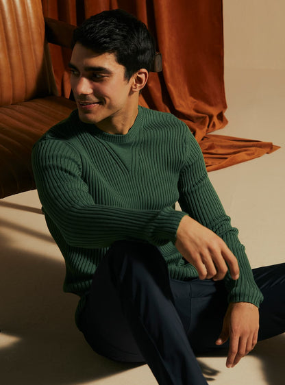 Basil Ribbed Pullover