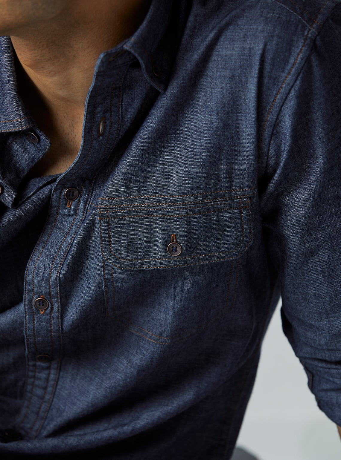 Buy Indigo Persian Shirt, Casual Indigo Chambray Shirts for Men Online