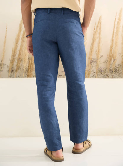 Dusk Blue Linen Pants