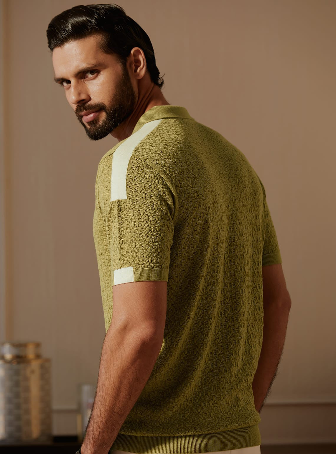 Light Moss Merino Polo