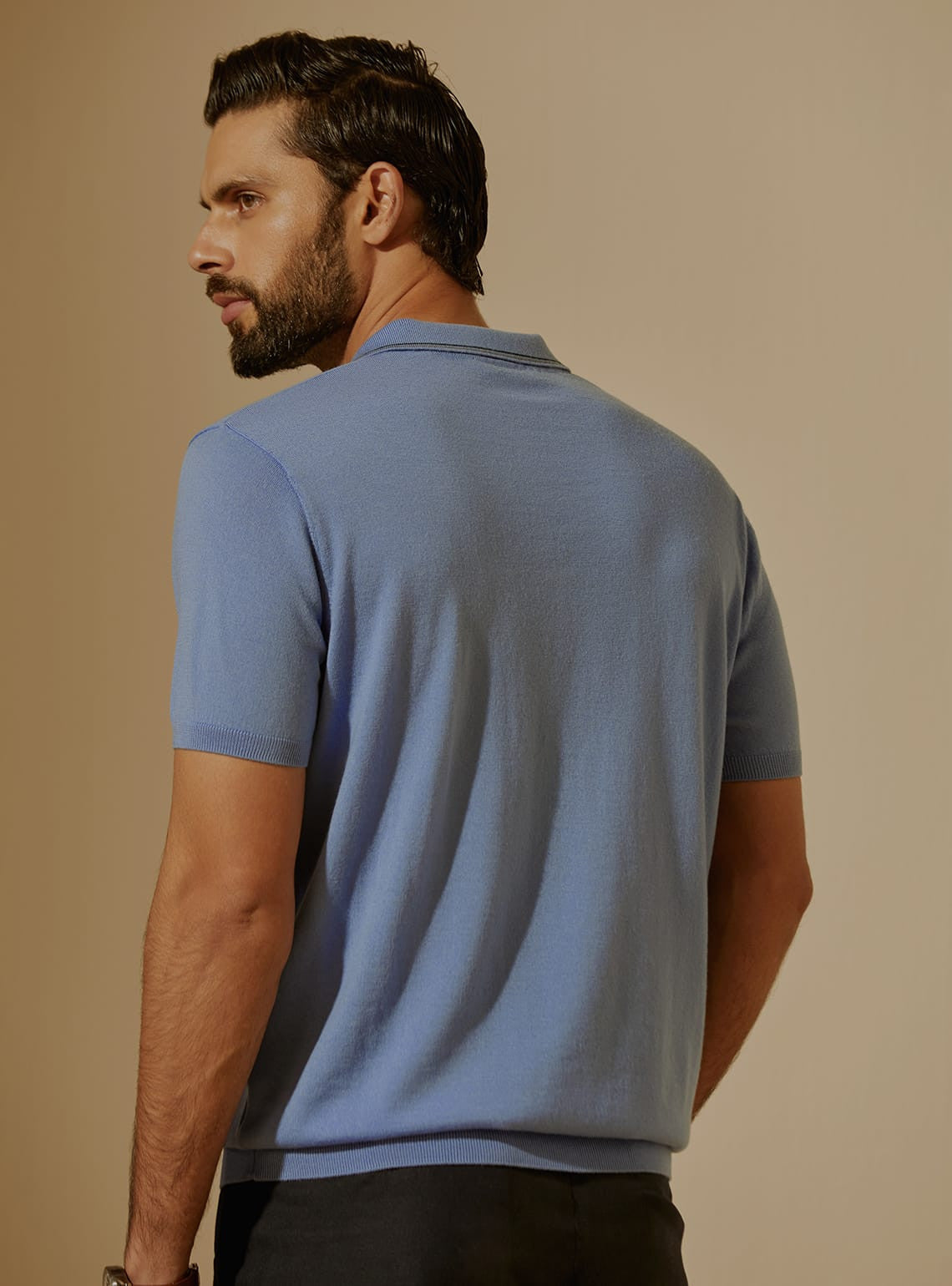 Arctic Blue Merino Polo