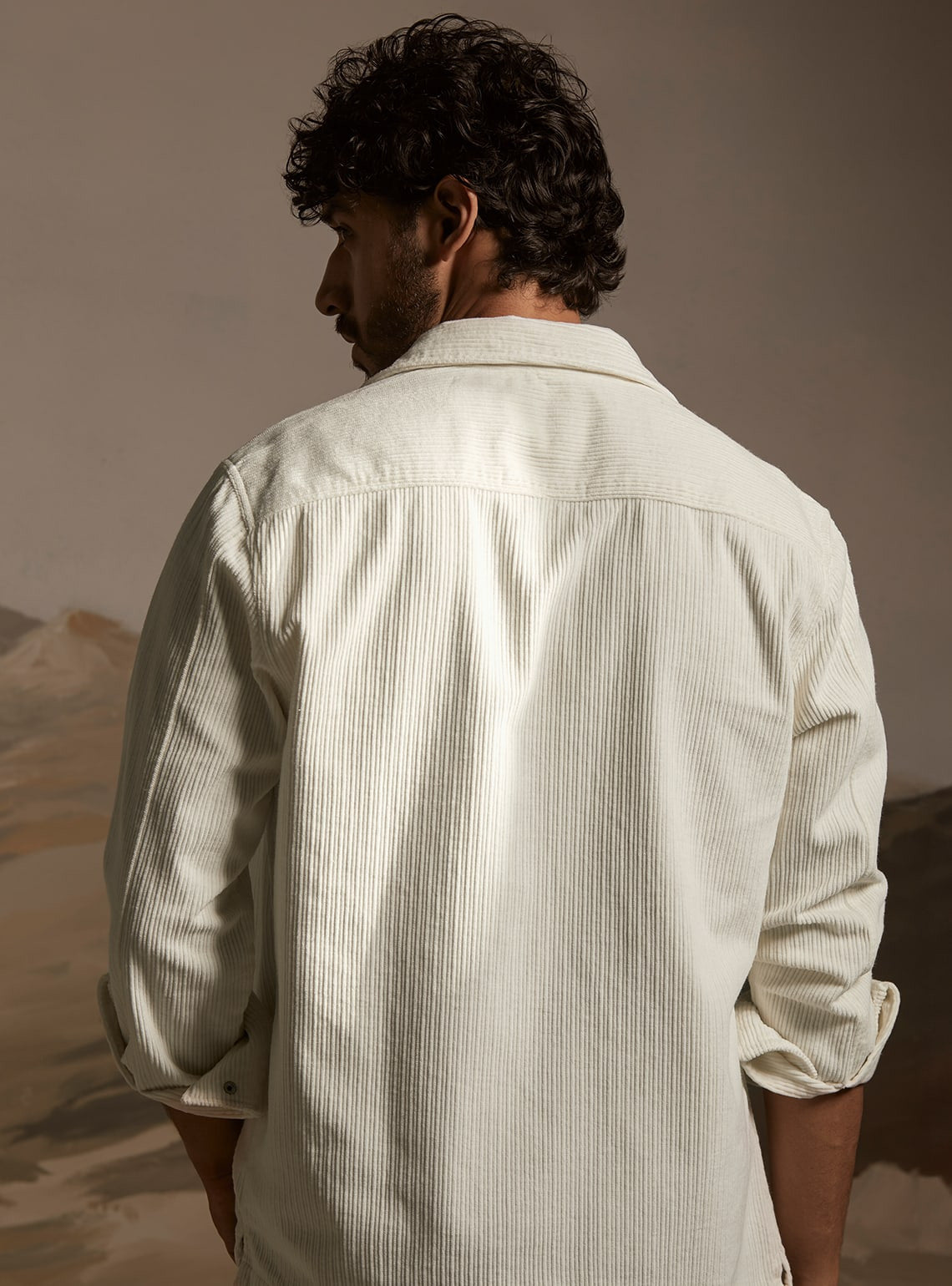 Ghost White Corduroy Overshirt