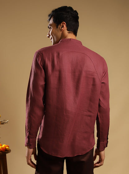 Burgundy Linen Popover