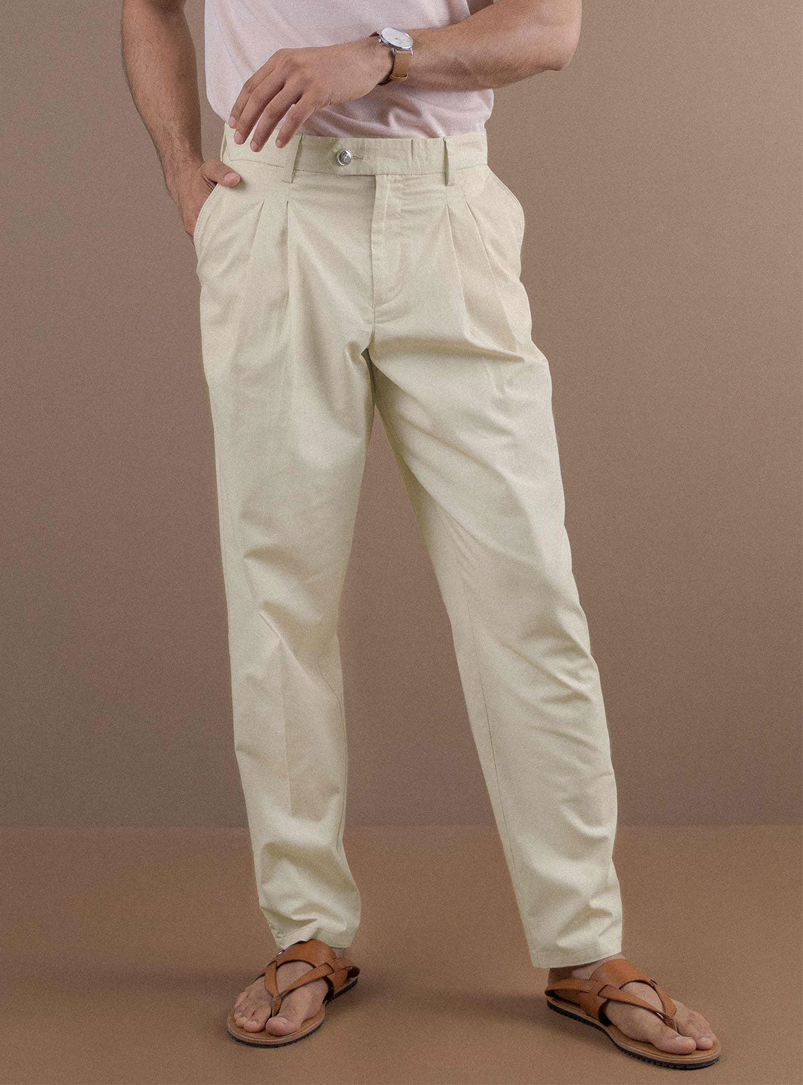Shop Terra Luna Men Grey Khadi Solid Long Regular Fit Pants for Men Online  39606595
